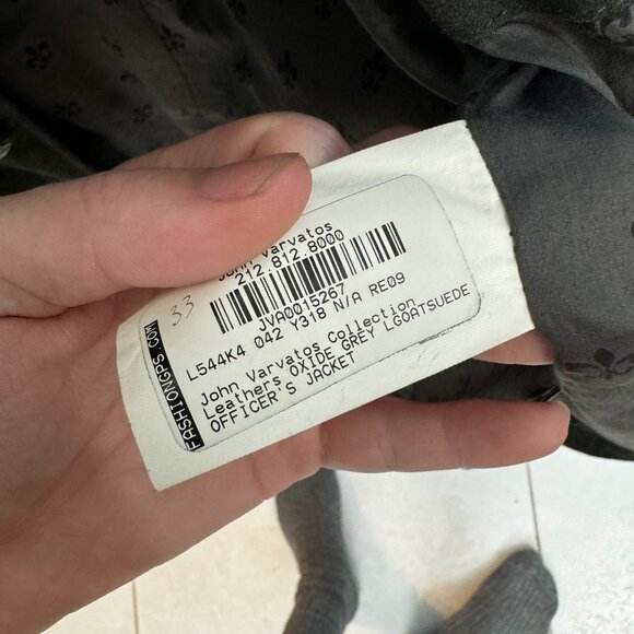 JOHN VARVATOS Oxide Grey Goat Suede Officer's Jacket (sz. 50) MSRP $2298 - Picture 8 of 12